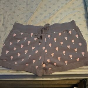 Disney Gray and Pink Mickey Patterned Shorts
